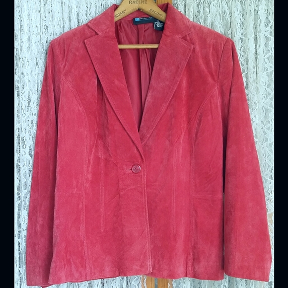 Relativity Red Suede Jacket XL - Picture 1 of 6